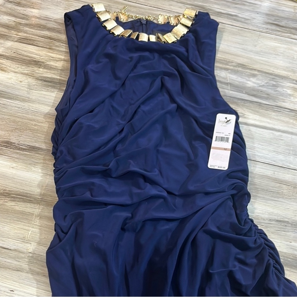 NWT navy Laundry By Shelli Segal Navy Maxi Dress - Picture 3 of 13